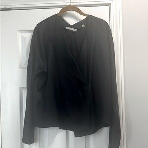 Vince Black Envelope Popover Blouse Size M